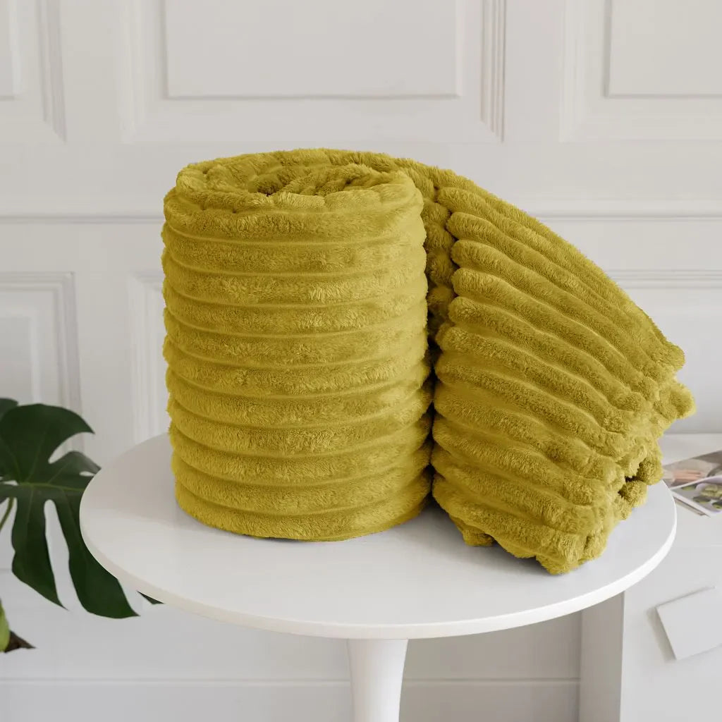 chunky cord throw ochre