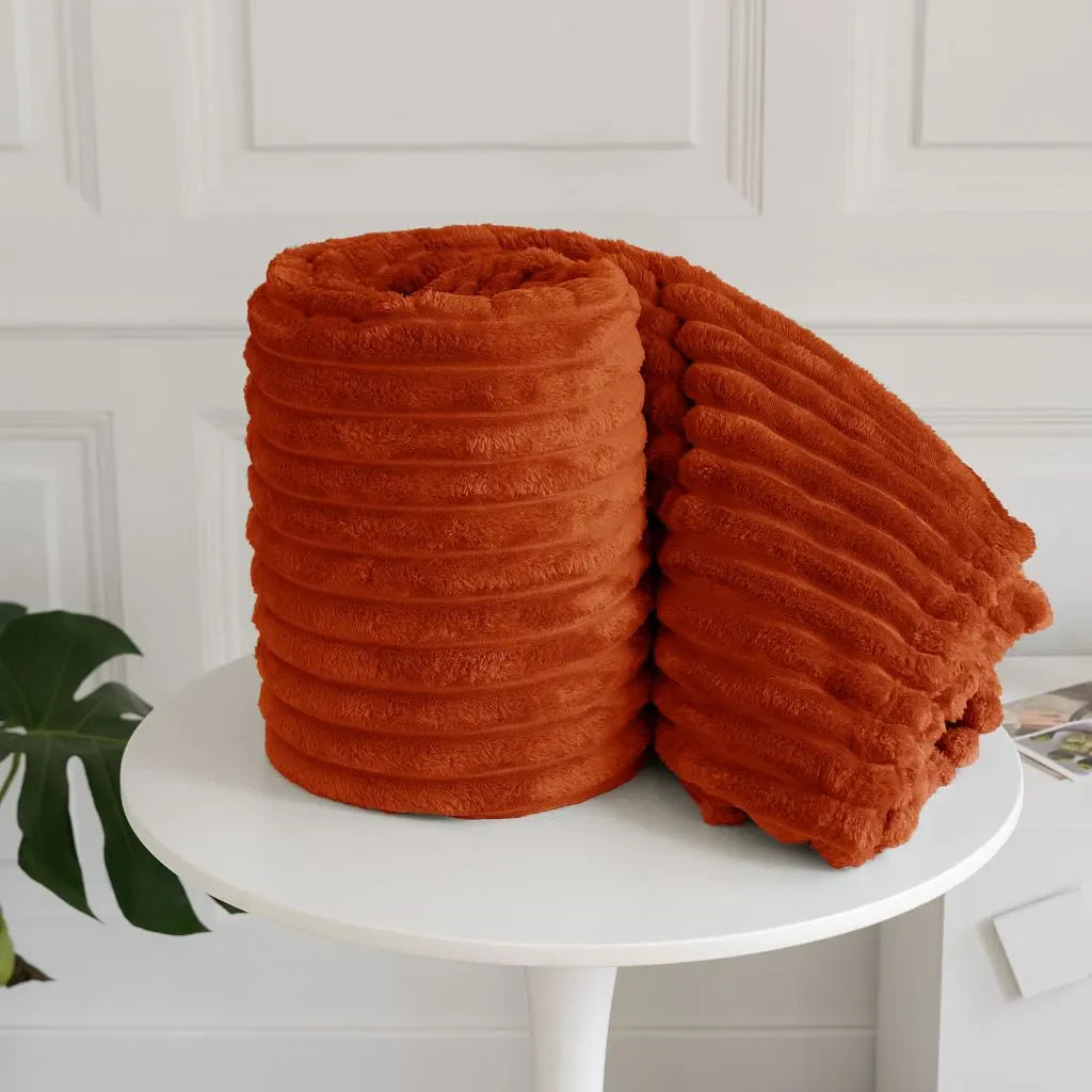 chunky cord throw orange