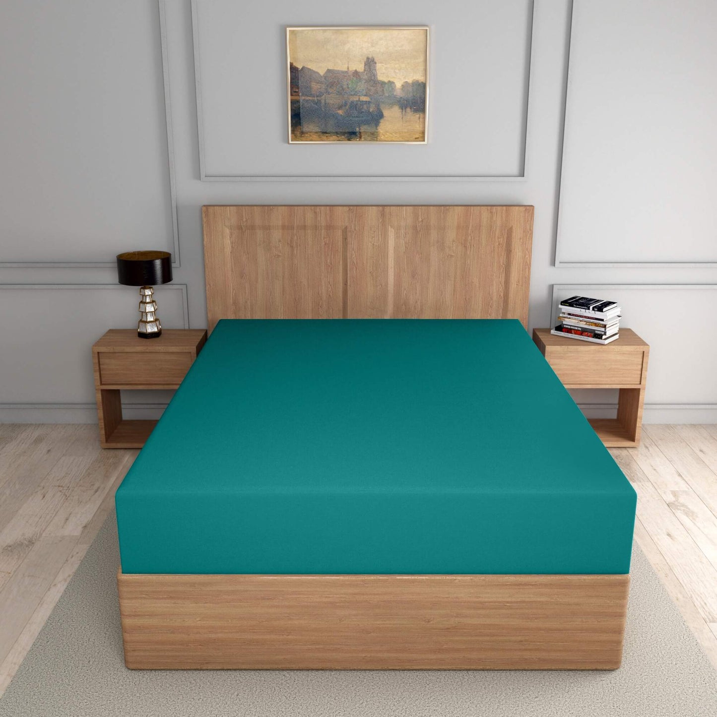 teal fitted sheets poly cotton