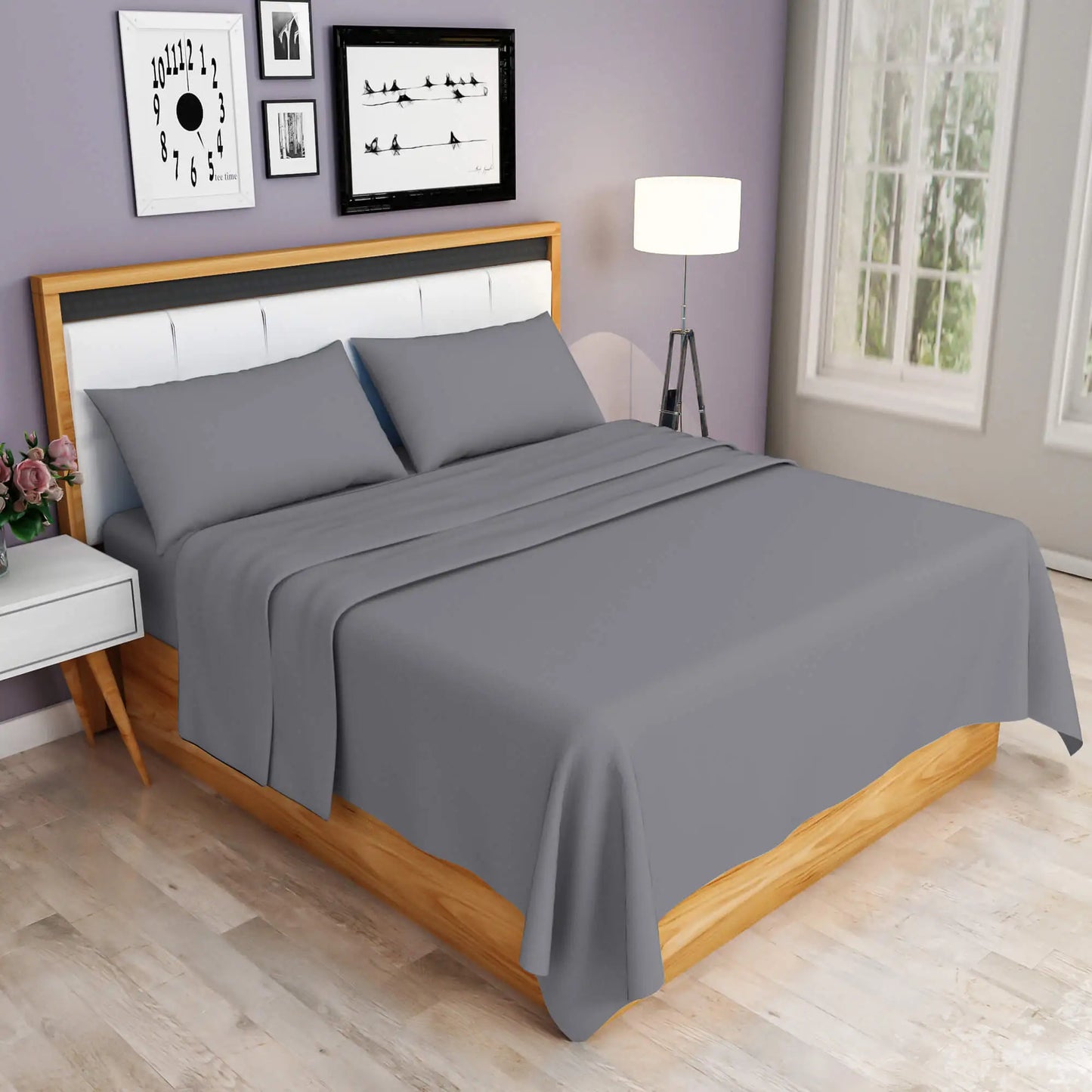 grey easy iron sheets set
