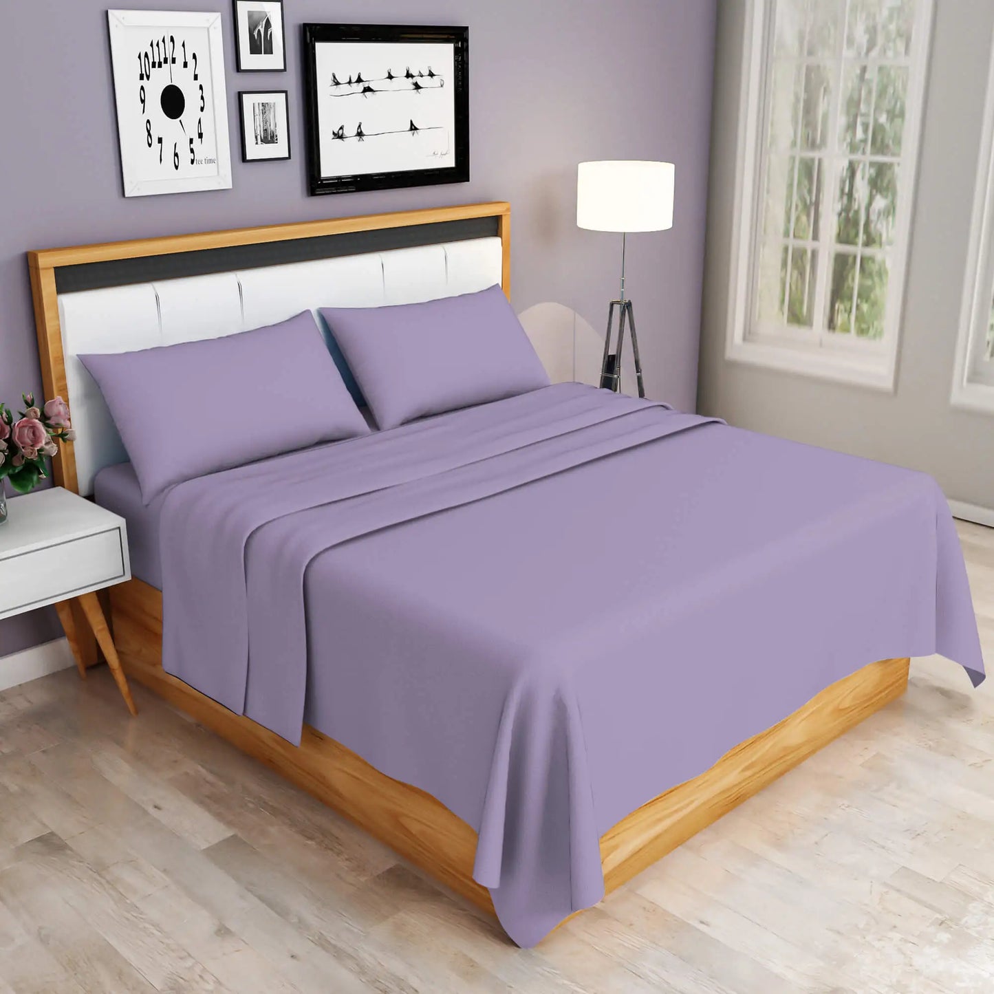 lilac easy iron sheets set