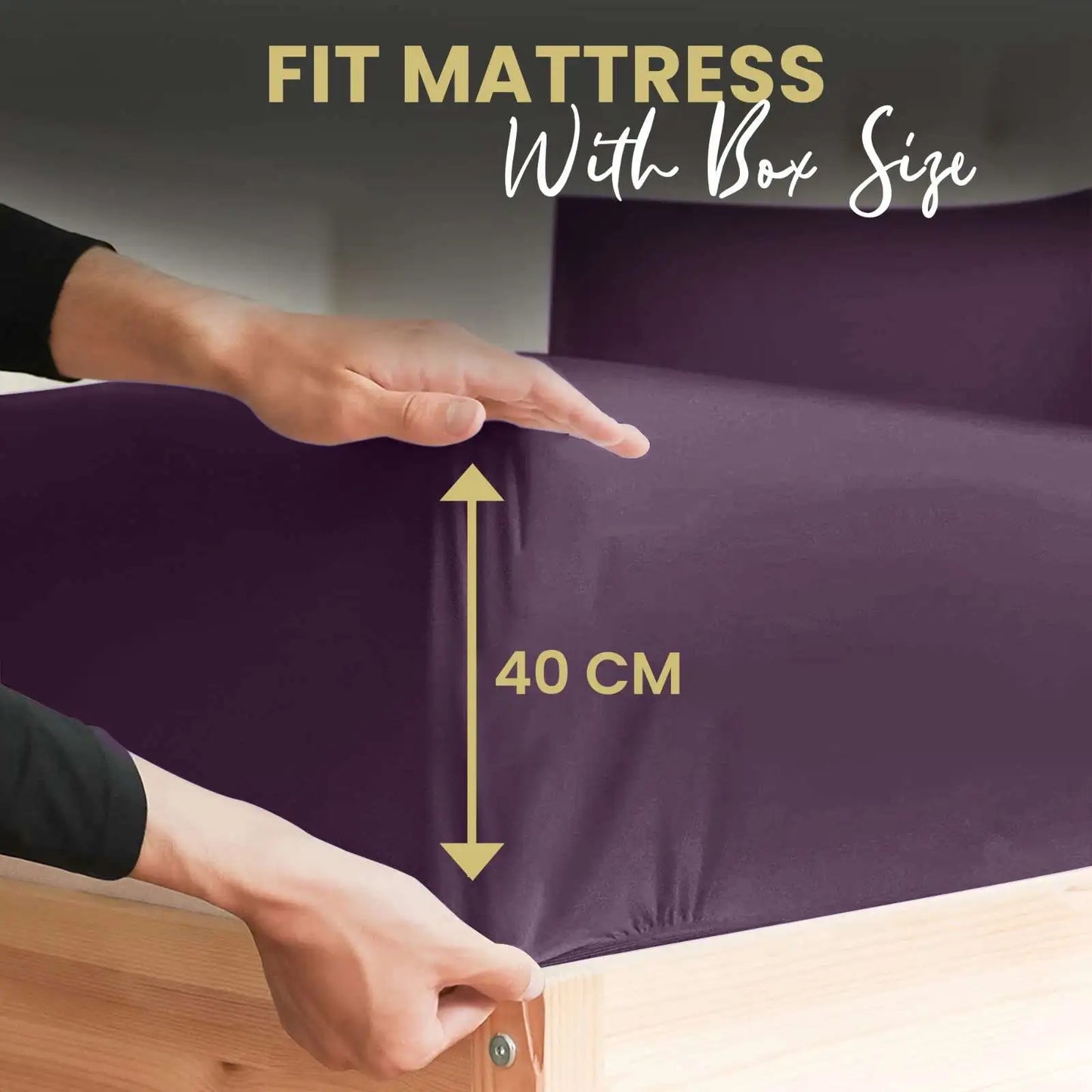 plum poly cotton deep pocket fitted sheets