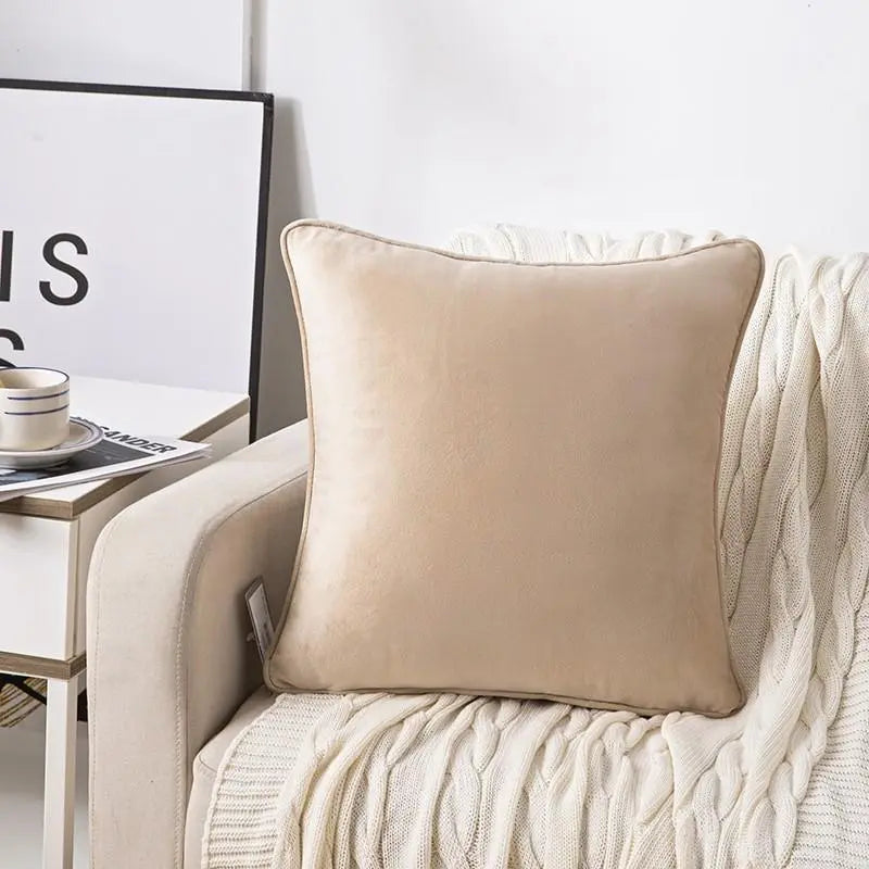 cream  velvet cushion covers