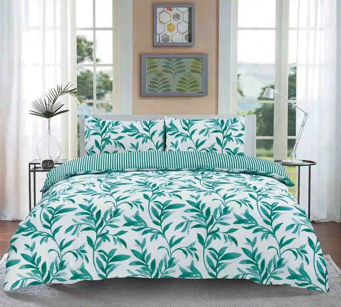 ellie printed duvet cover set teal