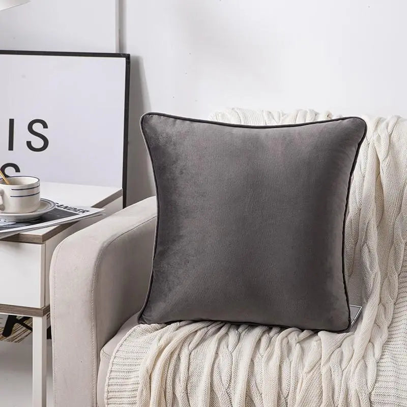 grey  velvet cushion covers
