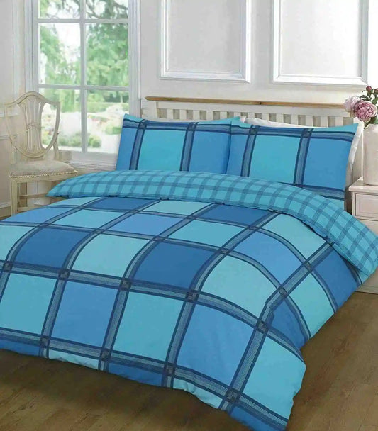Logan printed duvet cover set  teal