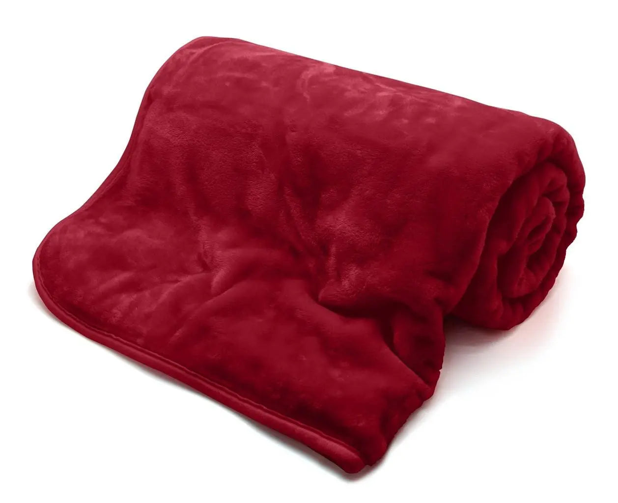 Faux Fur Mink Throw Red