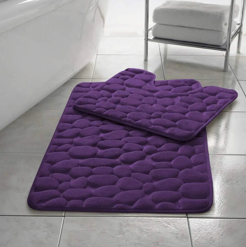 pebble bath mat plum