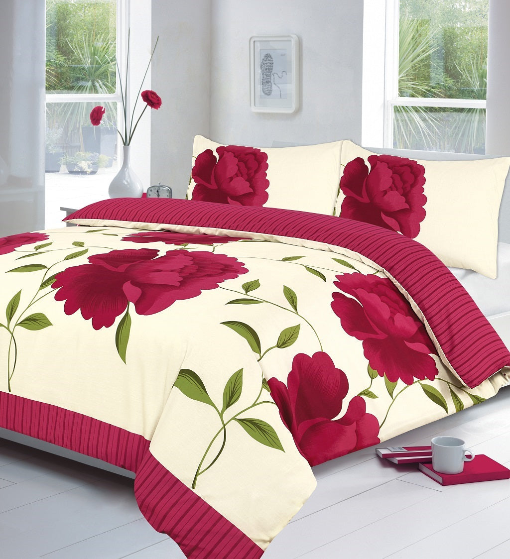 Rosaleen printed duvet set fuchsia