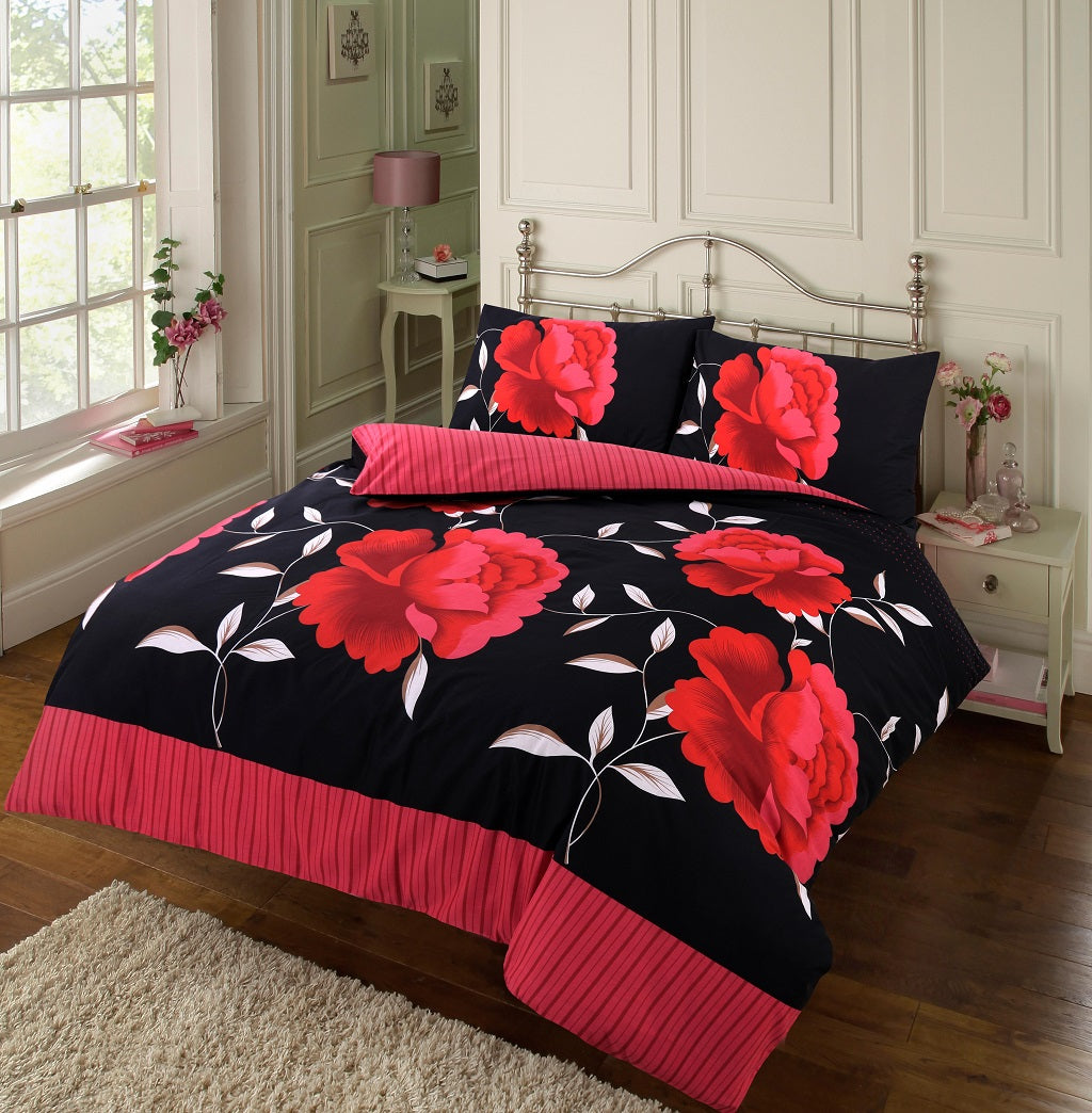 Rosaleen printed duvet set red