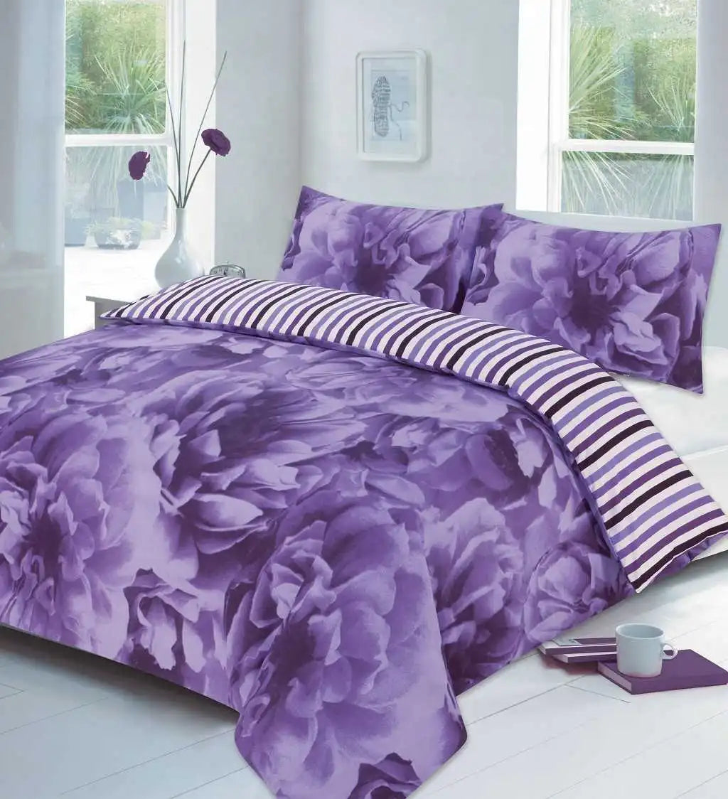 rose duvet cover set lilac
