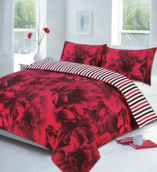 rose duvet cover set red