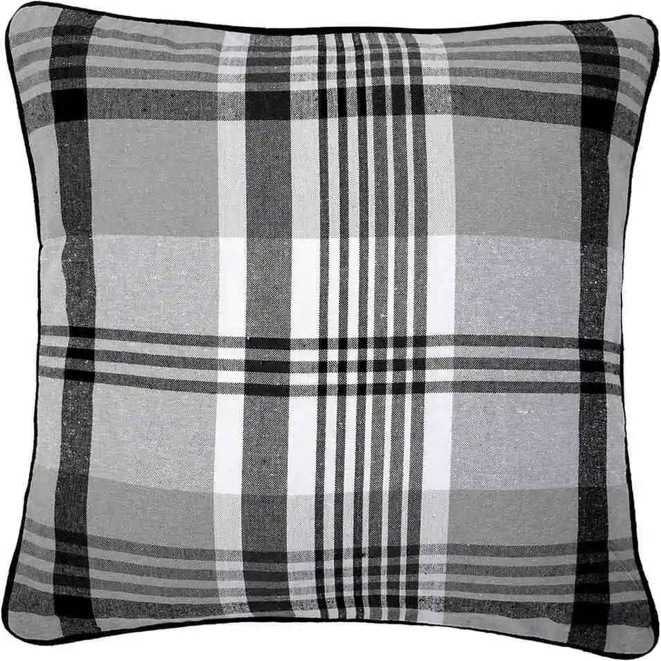 tartan check cushion black
