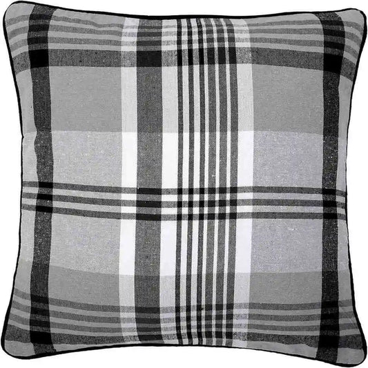 tartan check cushion black