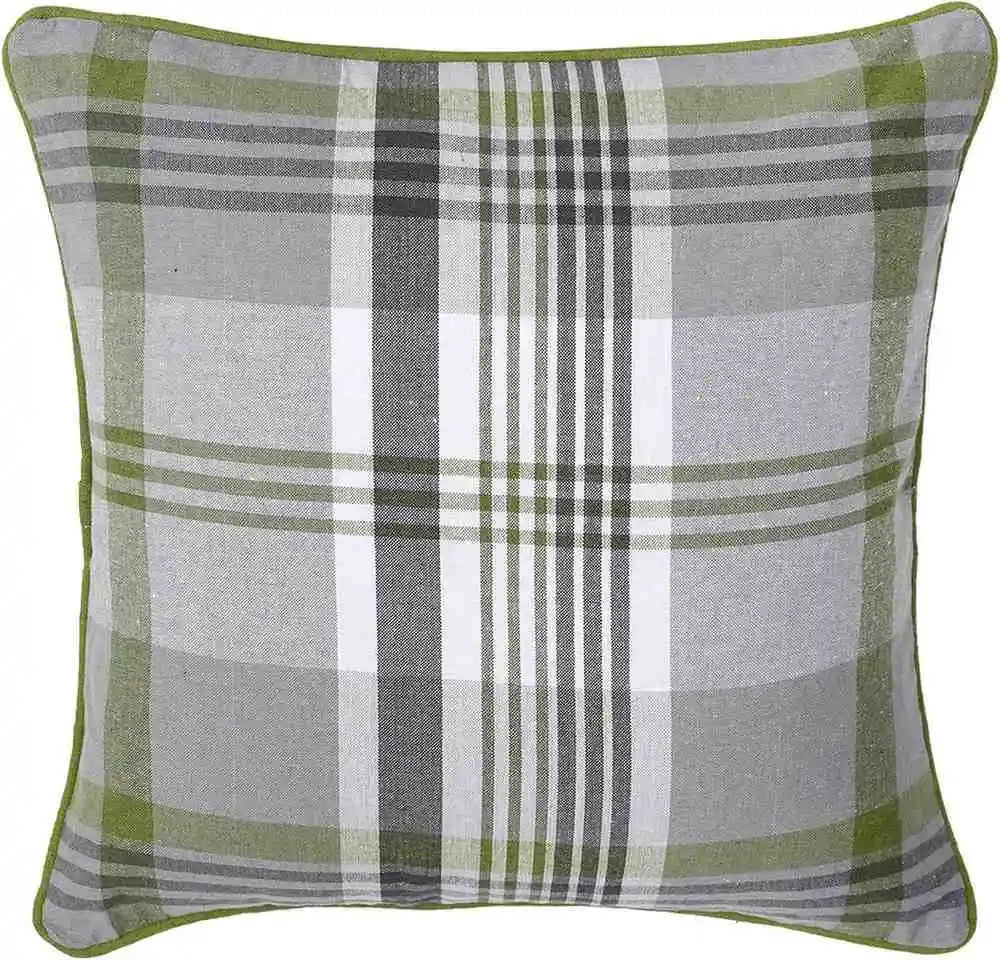 tartan check cushion green