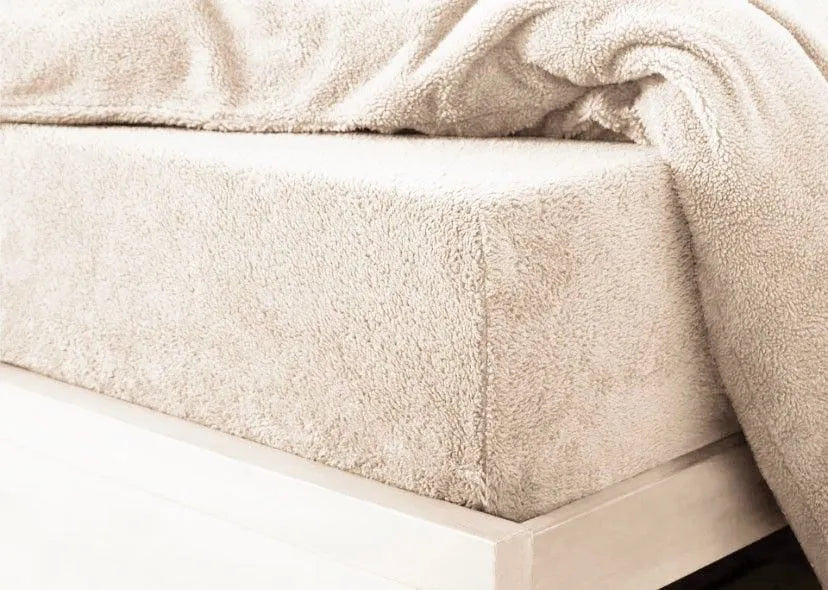 teddy fleece fitted sheet  cream