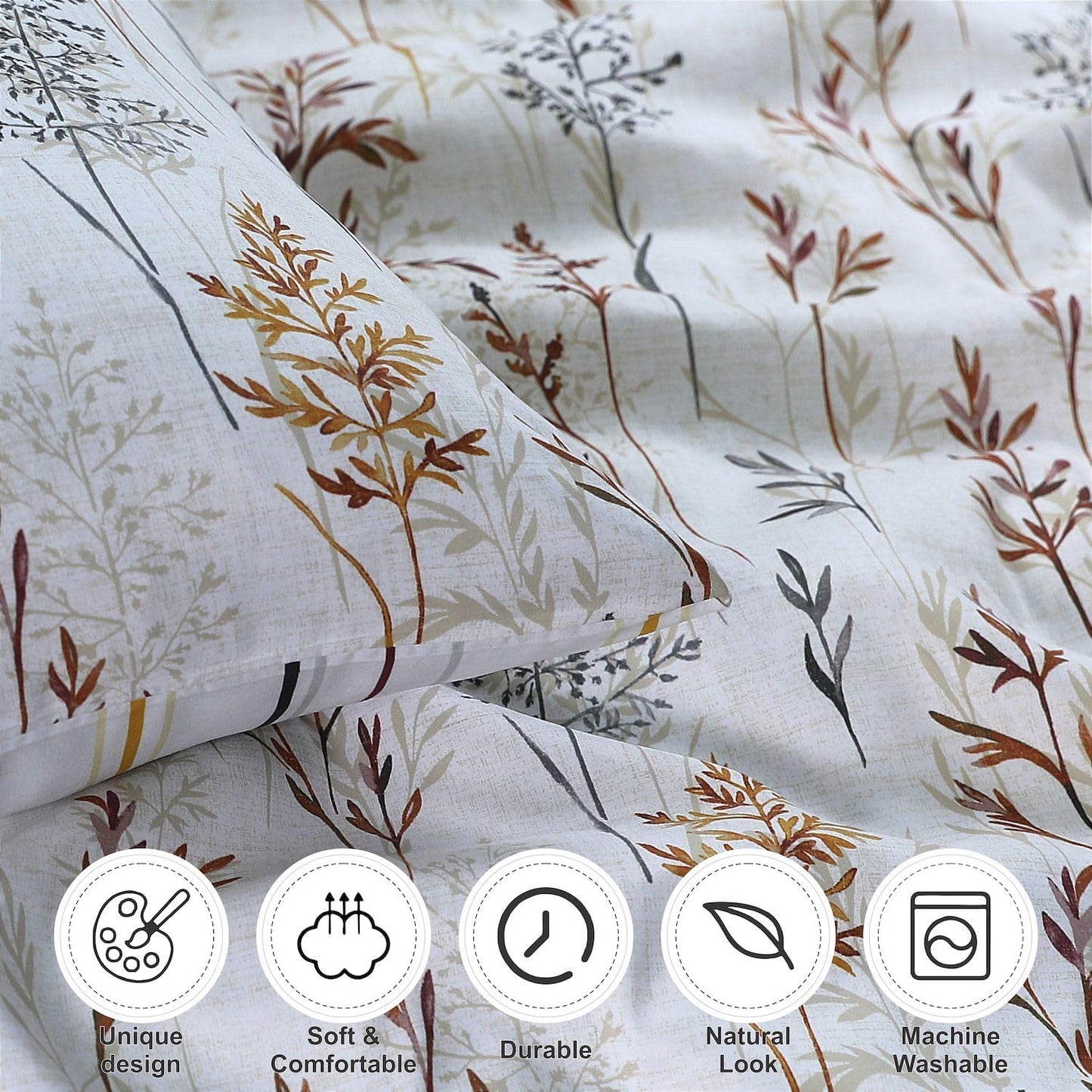 Wild Flowers Printed Duvet Cover Set | 100% Microfibre