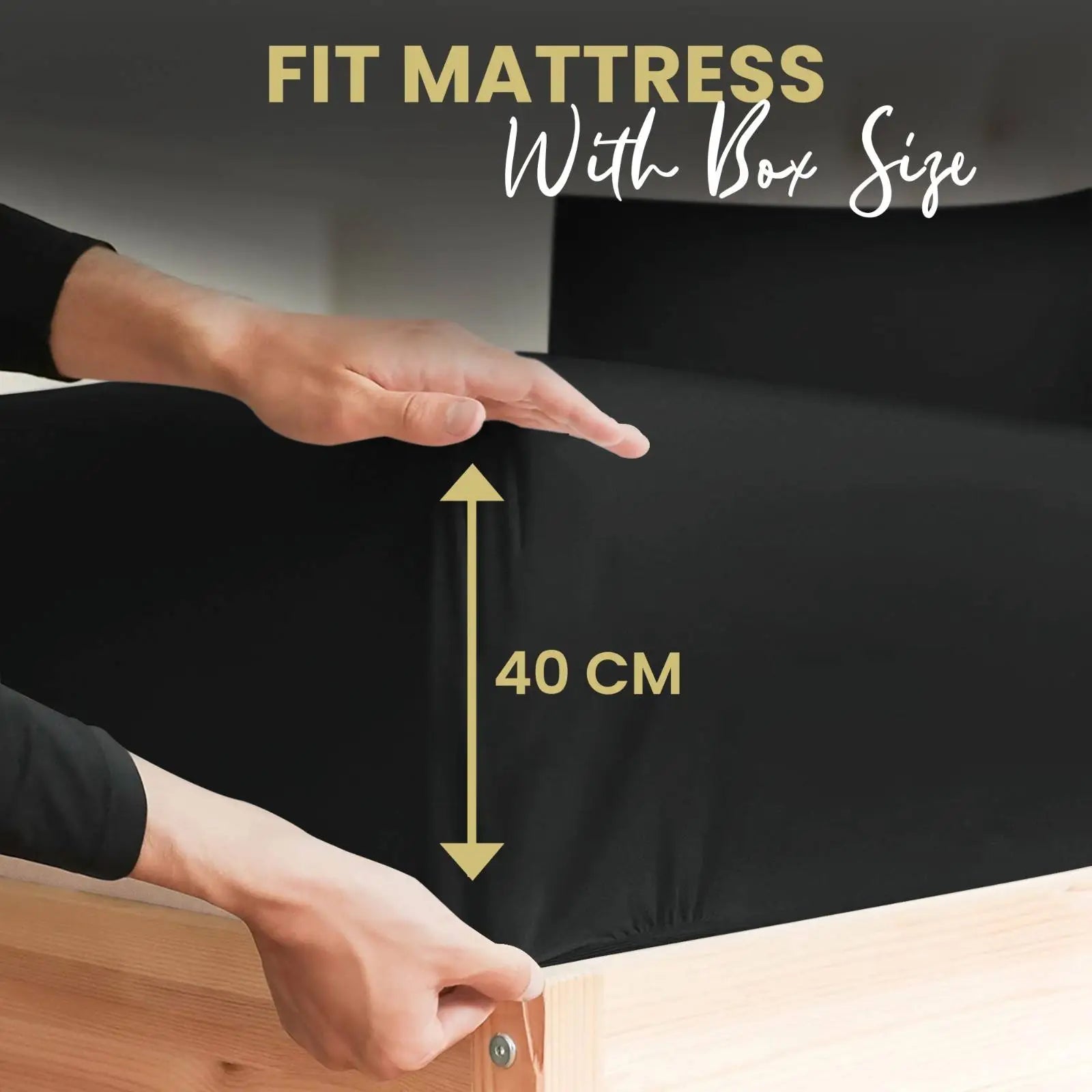 black poly cotton deep pocket fitted sheets