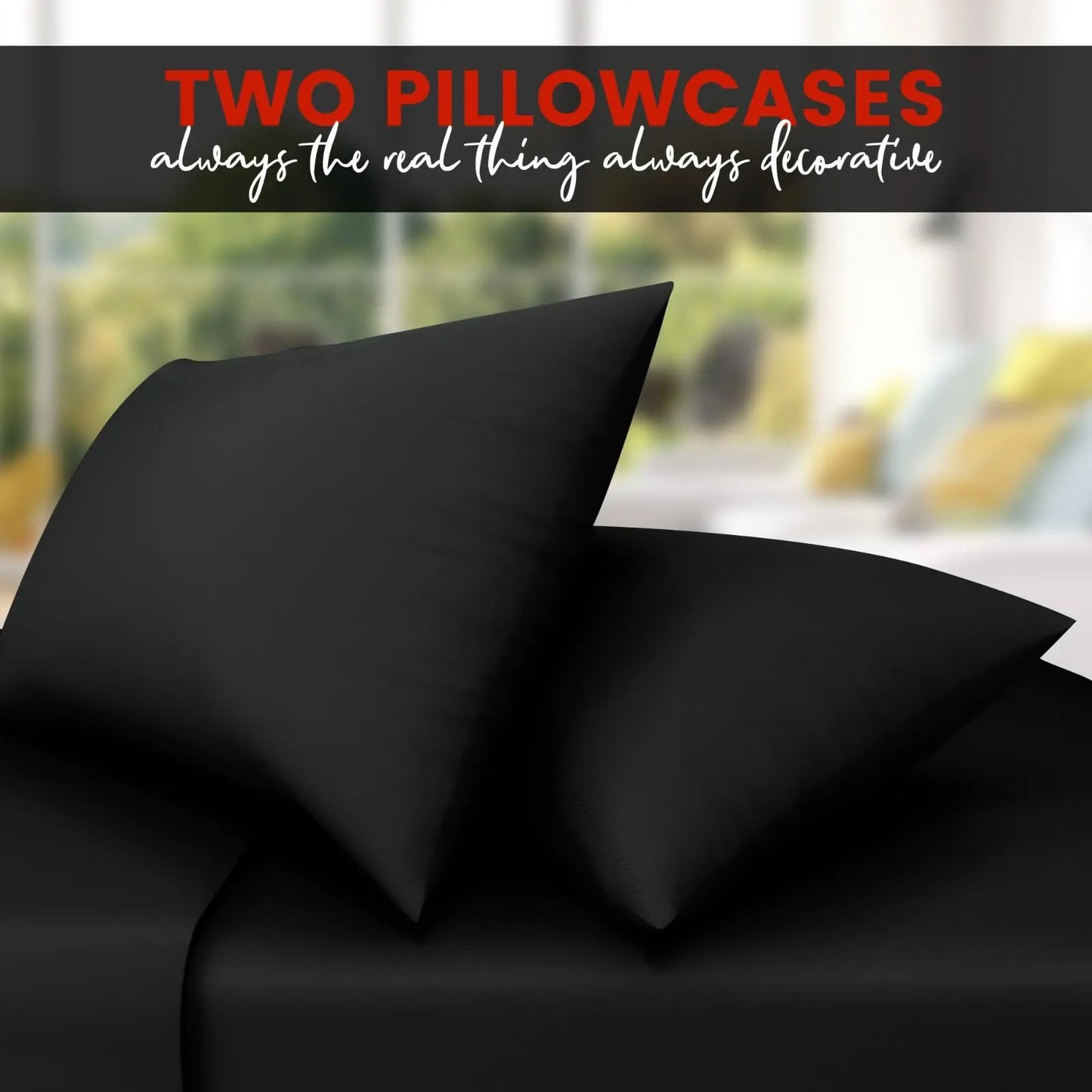 black pillow cases 2 pack