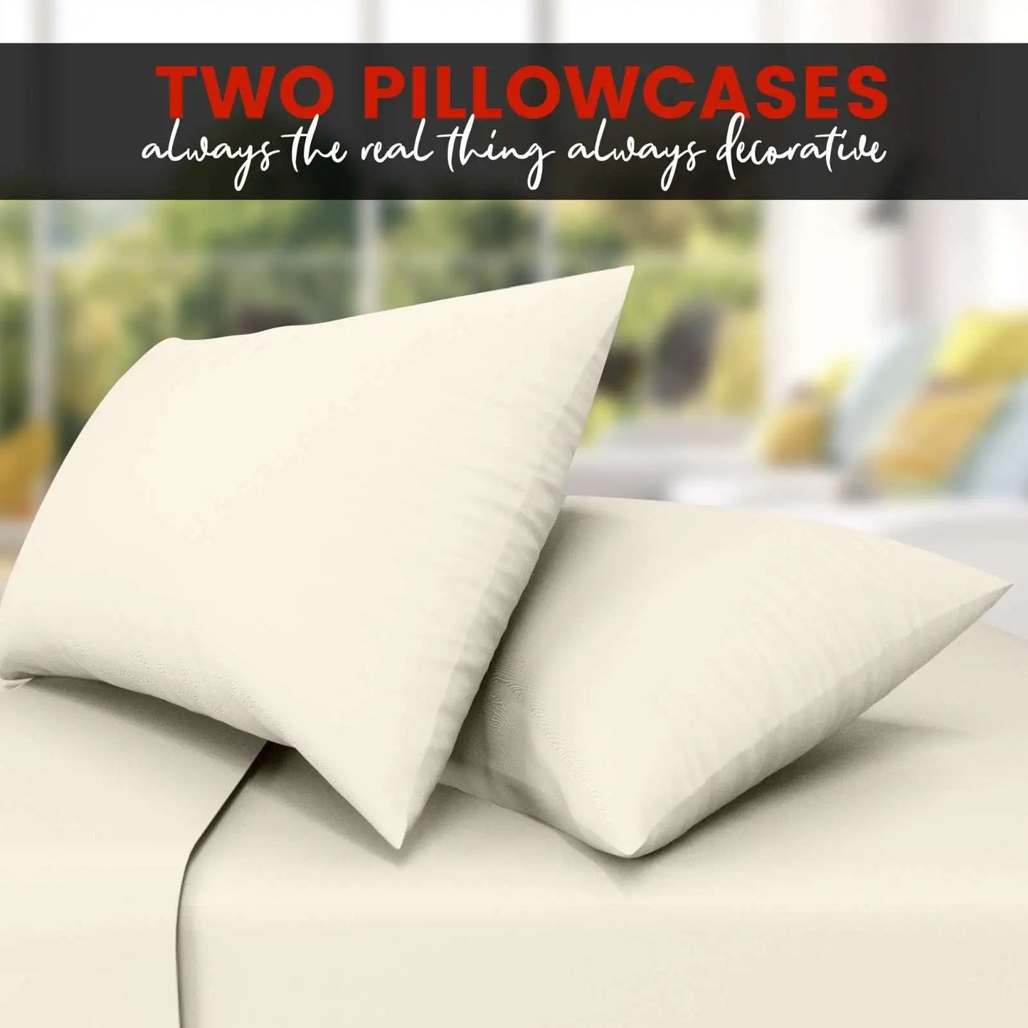 cream pillow cases 2 pack