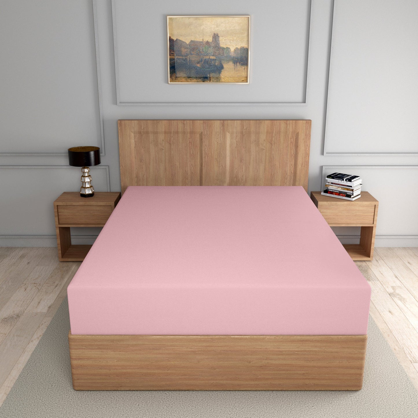 pink fitted sheets poly cotton