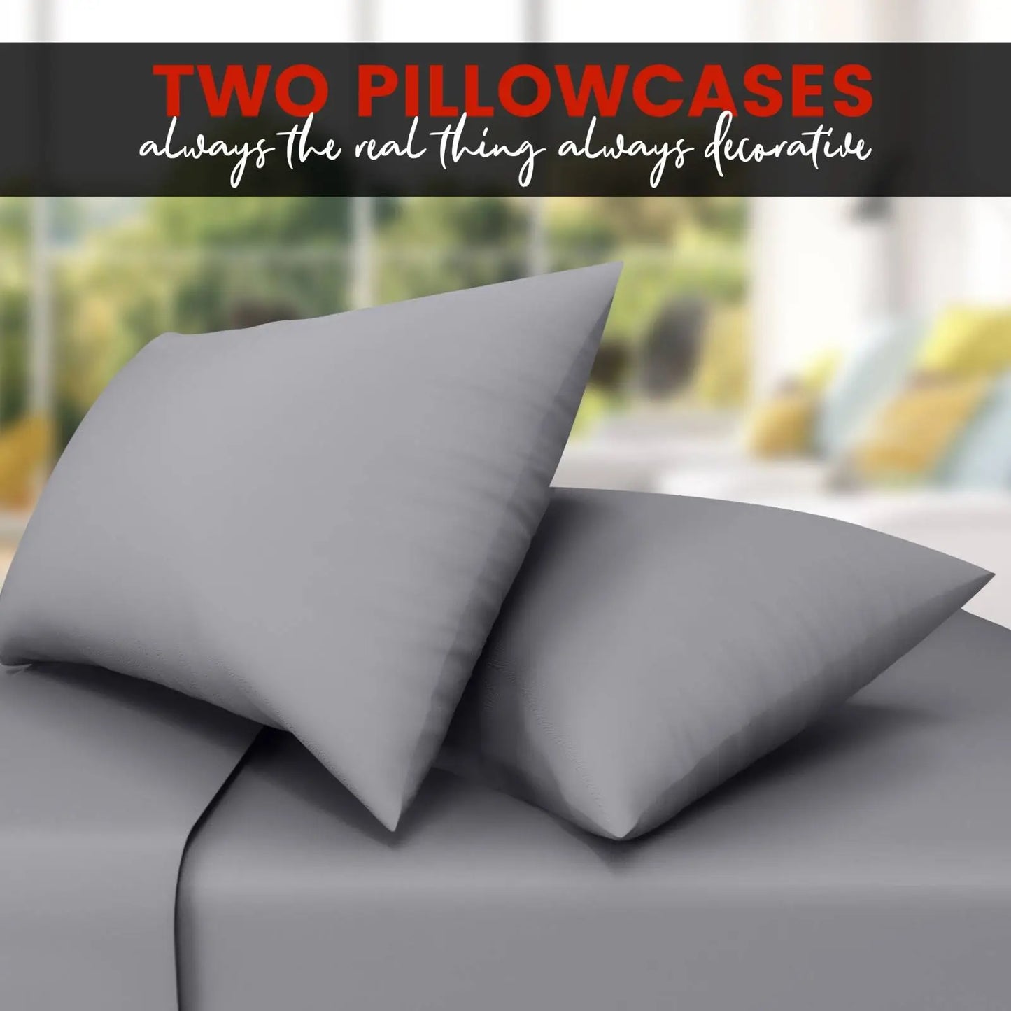 grey pillow cases 2 pack