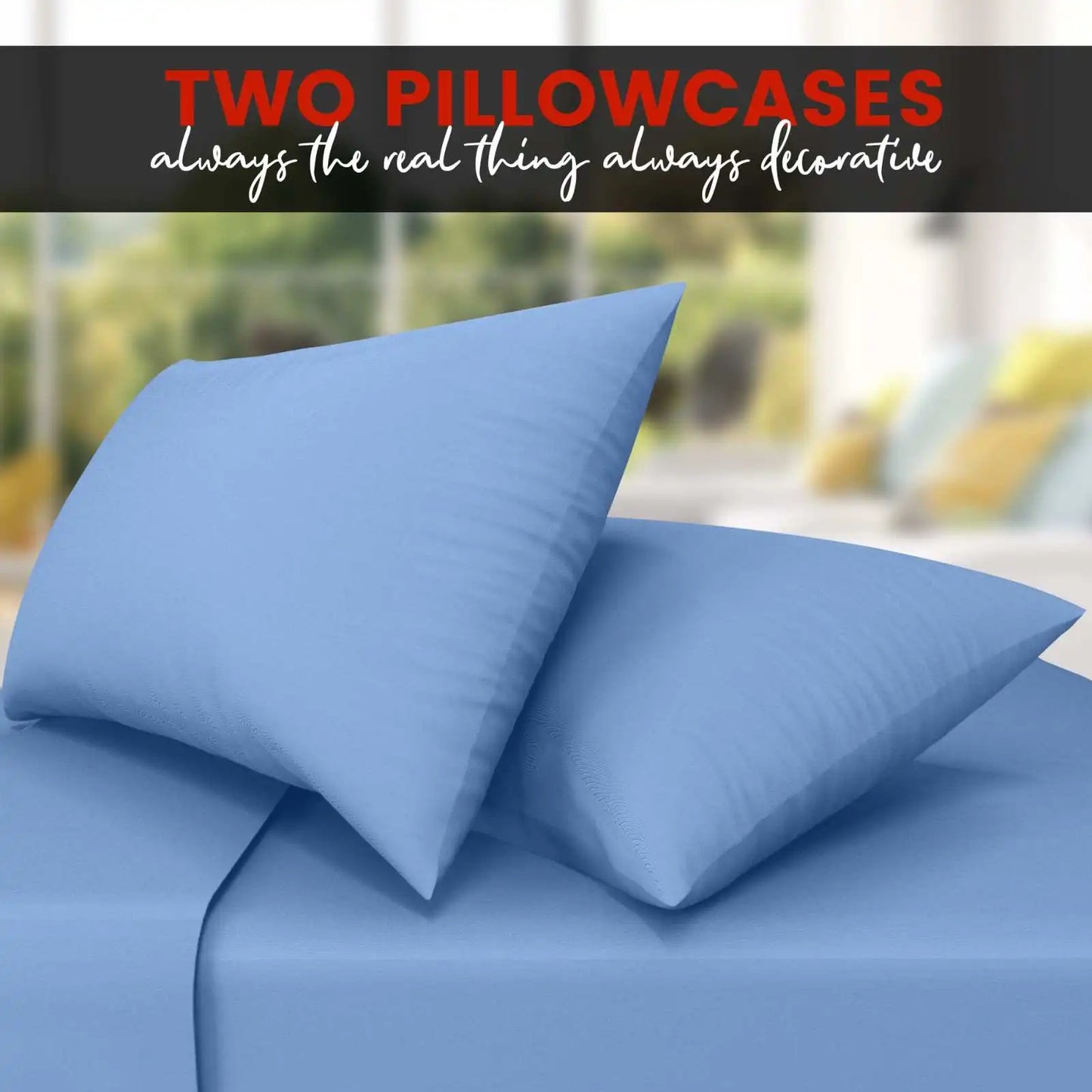mid blue pillow cases 2 pack