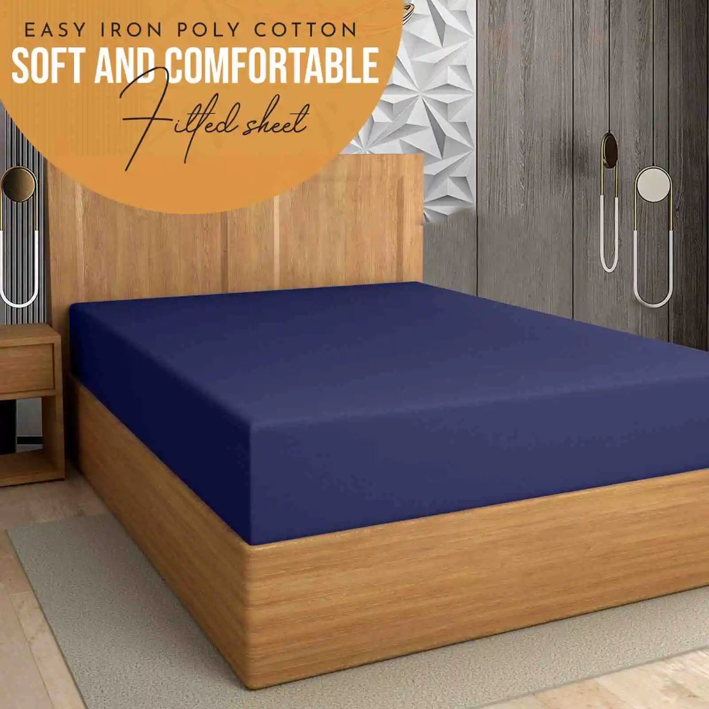 navy extra deep pockets fitted sheets