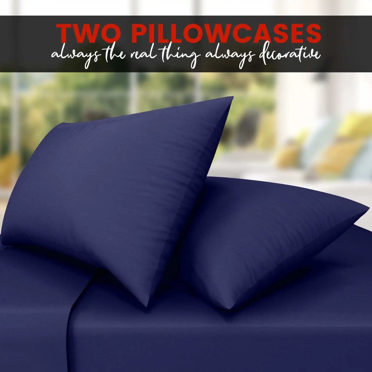 navy pillow cases 2 pack