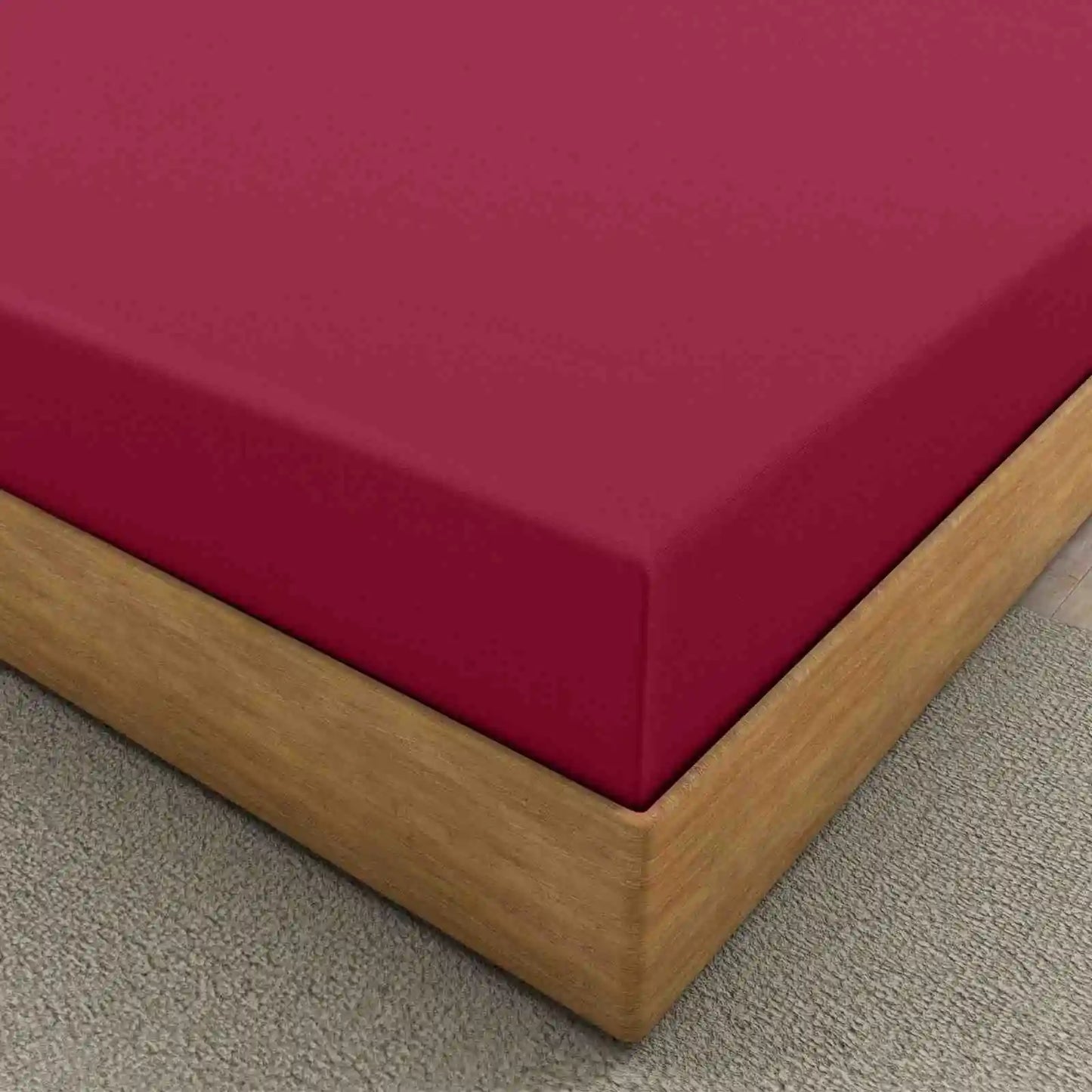 red fitted linen sheets