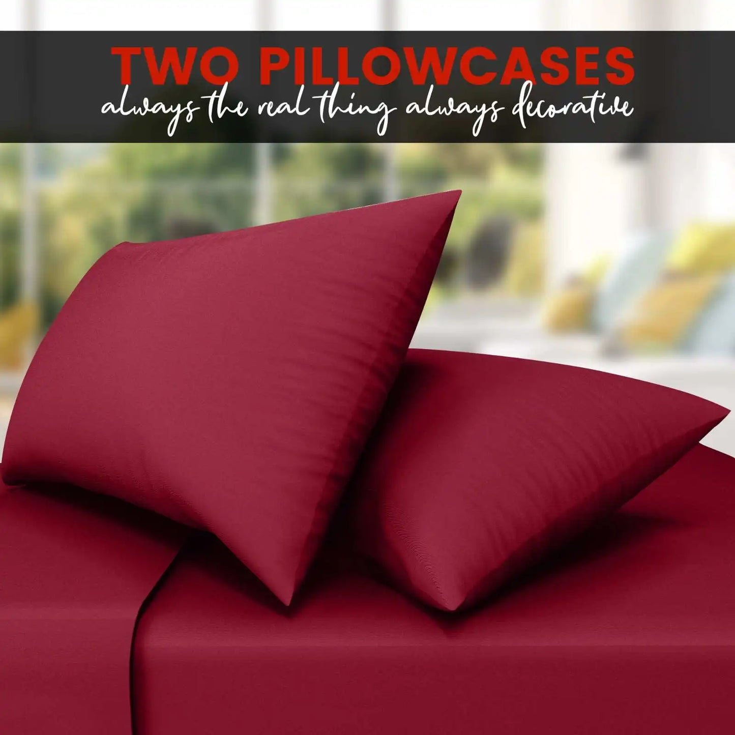 red pillow cases 2 pack