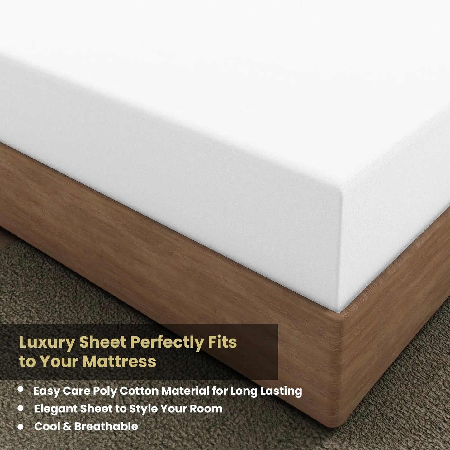 white easy care deep fitted sheets