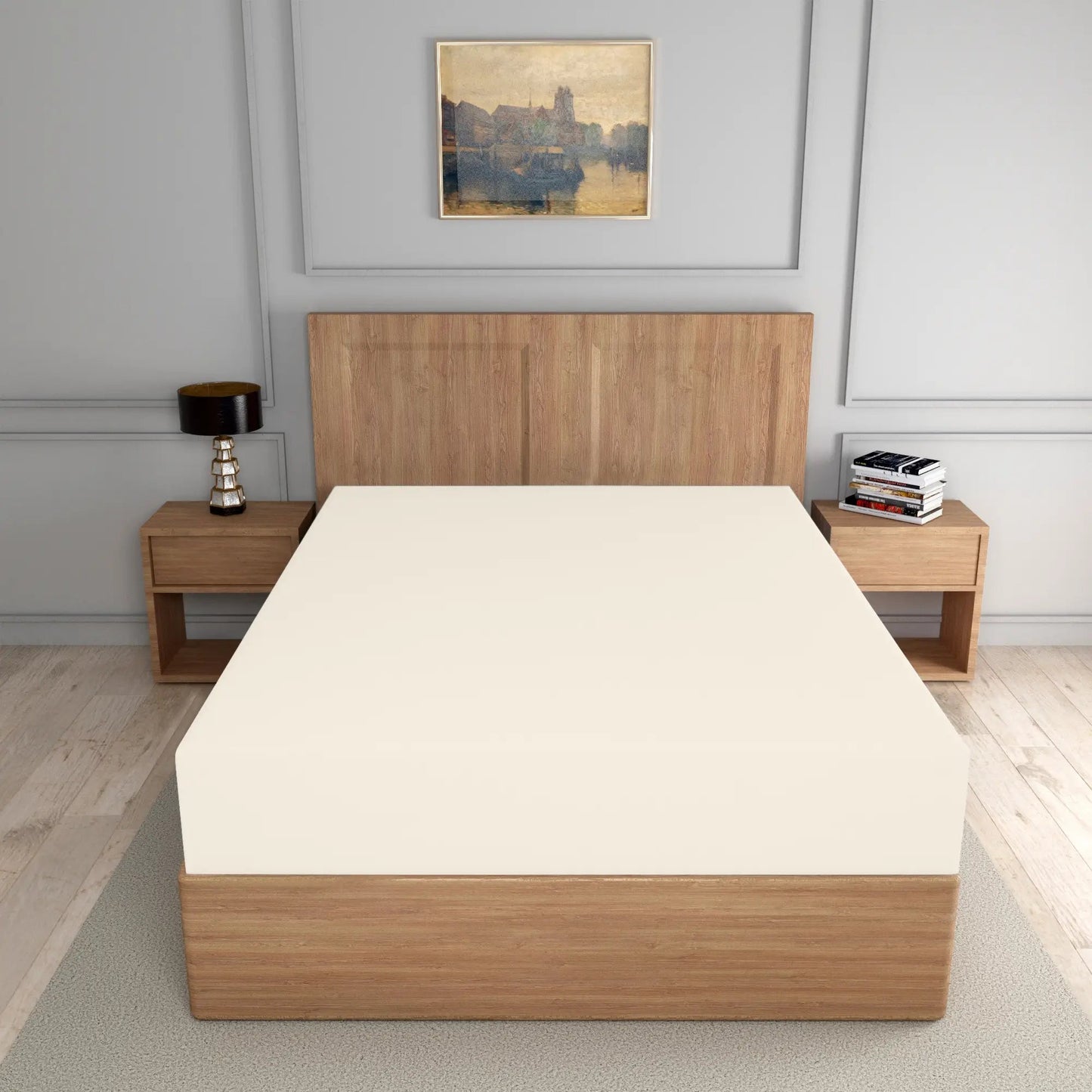 cream easy care deep fitted sheets