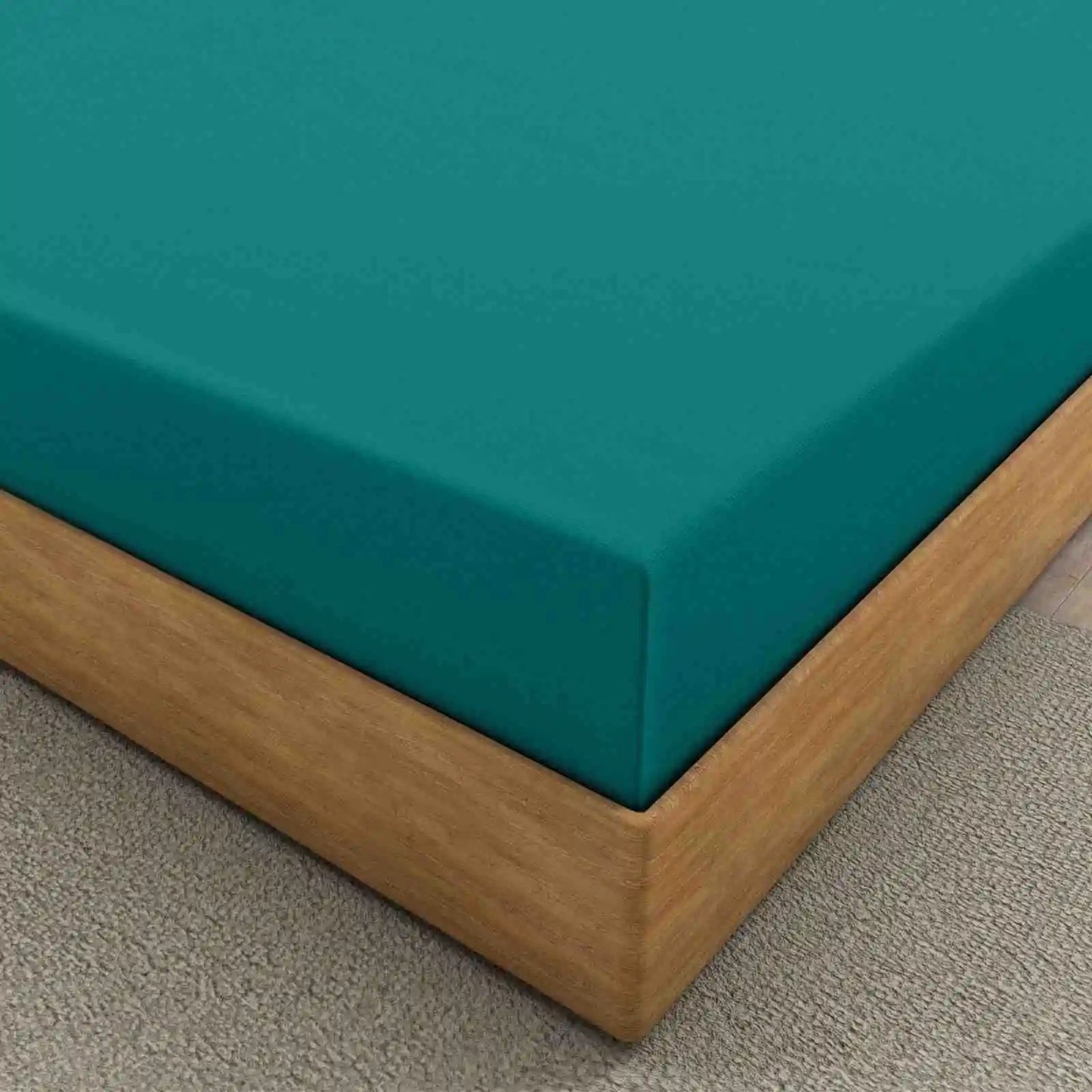 teal fitted linen sheets